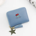 Damen Geldbörse, kurze Geldbörse, Cartoon-Motiv, Kirsche, Clutch, kleines Mädchen, Geldbörse, Reißverschluss