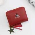 Damen Geldbörse, kurze Geldbörse, Cartoon-Motiv, Kirsche, Clutch, kleines Mädchen, Geldbörse, Reißverschluss