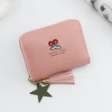 Damen Geldbörse, kurze Geldbörse, Cartoon-Motiv, Kirsche, Clutch, kleines Mädchen, Geldbörse, Reißverschluss