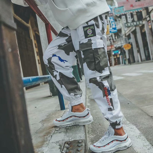 Weiß Camouflage Overalls Männer Japanischen Tide Marke Lose