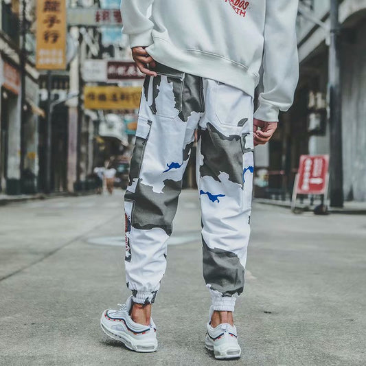 Weiß Camouflage Overalls Männer Japanischen Tide Marke Lose