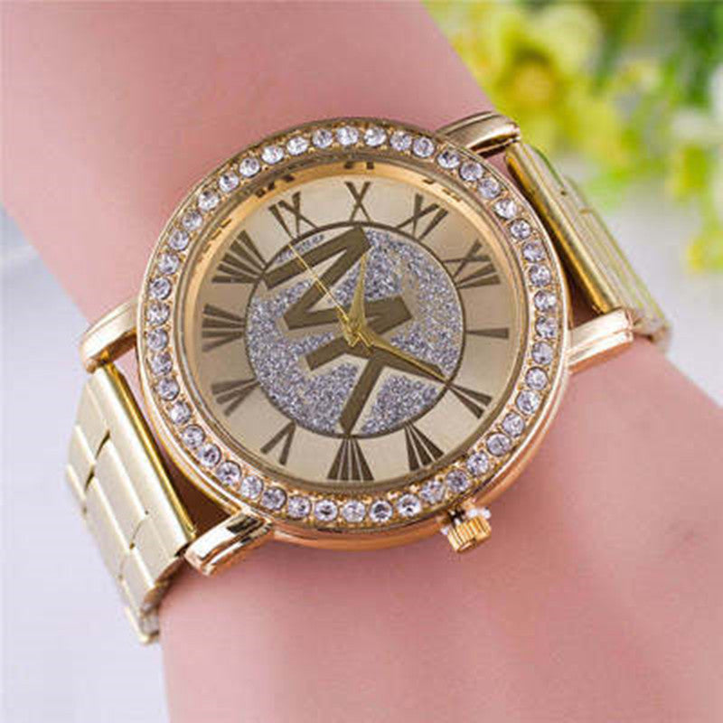 Legierung Diamant Mode Trend Stahl Band Herrenuhr