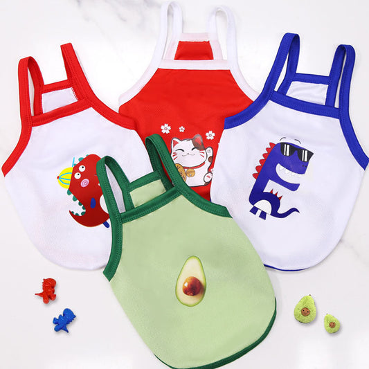 Pet  Avocado Camisole Mesh Breathable Clothes