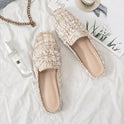 Female Summer Half Slippers Flat Toe Cap