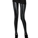 Reine Farbe Dünne Skinny Matt Imitation Schlangenhaut Muster Kunstleder Kurze Leggings