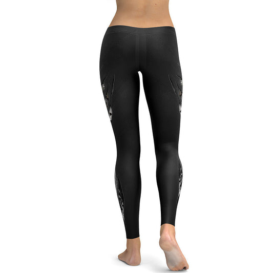 Leggings mit mechanischem Druck, Sommer, neuer Stil, All-Match, schmale Bleistifthose für Füße