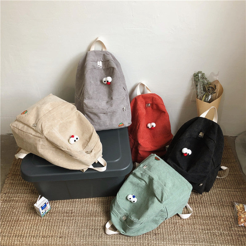 Modischer, süßer, einfacher Cord-Rucksack