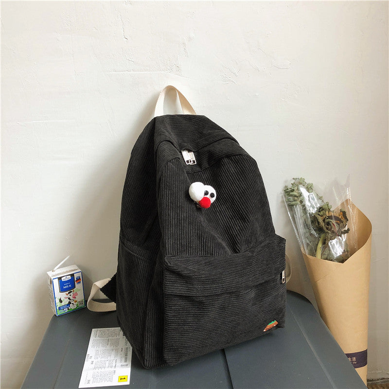 Modischer, süßer, einfacher Cord-Rucksack