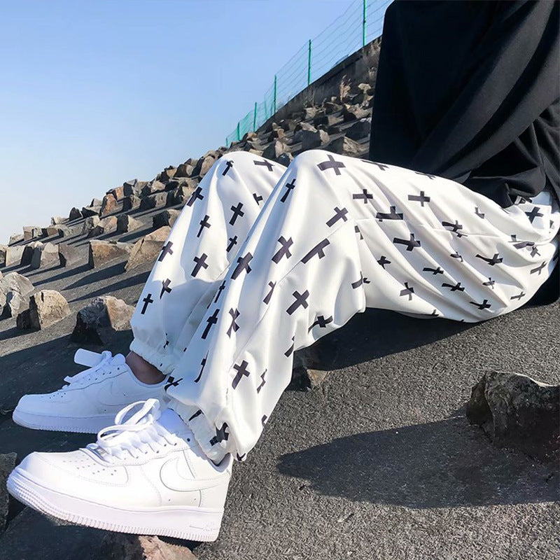 Hosen Herren Frühling Herrenschuhe Freizeithosen Herren Loose Korean Style Trendy Neun-Punkt-Hosen Trendy Brand Guard Pants Herren Trend