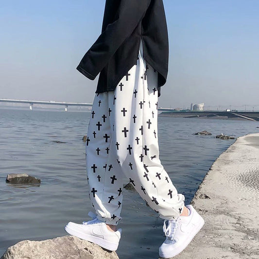 Hosen Herren Frühling Herrenschuhe Freizeithosen Herren Loose Korean Style Trendy Neun-Punkt-Hosen Trendy Brand Guard Pants Herren Trend