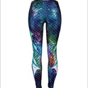 3D Mermaid Fish Scale Print Sports Women'S Leggings