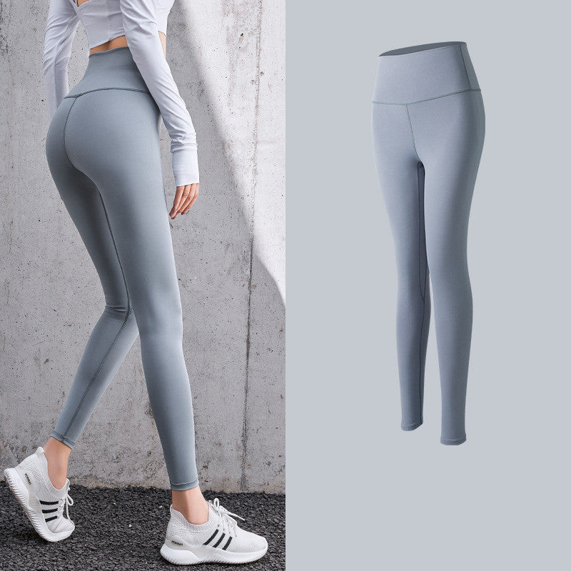 Skinny Legging mit hoher Taille und pfirsichfarbener Hüfte