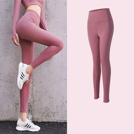 Skinny Legging mit hoher Taille und pfirsichfarbener Hüfte