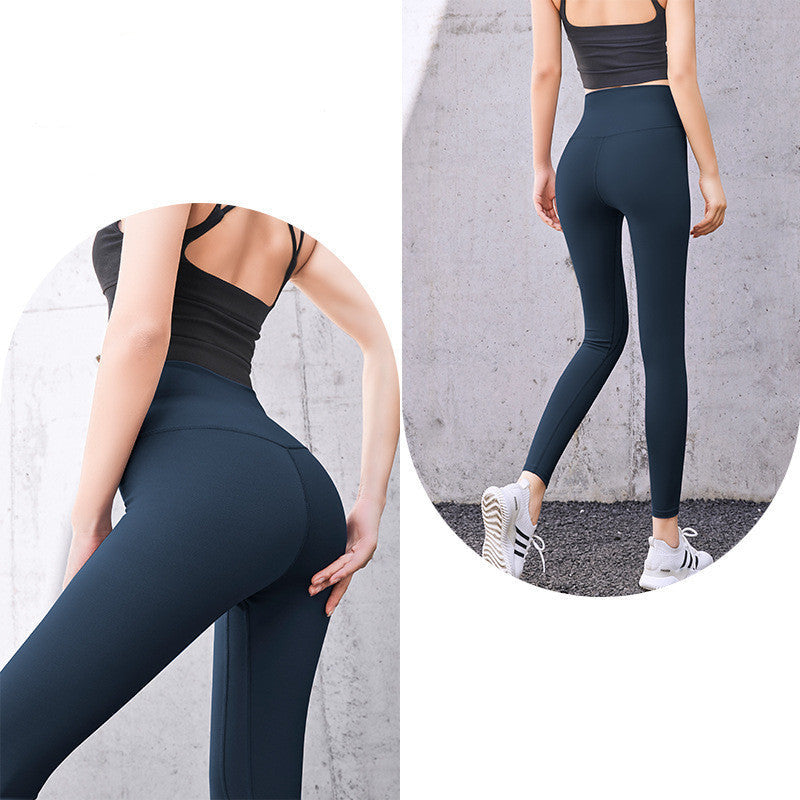 Skinny Legging mit hoher Taille und pfirsichfarbener Hüfte