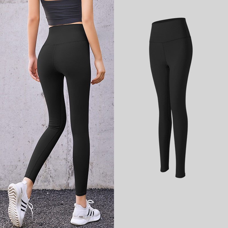 Skinny Legging mit hoher Taille und pfirsichfarbener Hüfte