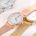 Geneva Edelstahl Mesh-Armbanduhr Ultradünne Geneva Herren- und Damen-Business-Uhren