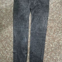 Schmale Leggings Bleistifthose aus Denim-Imitat mit Schneeflockenmuster