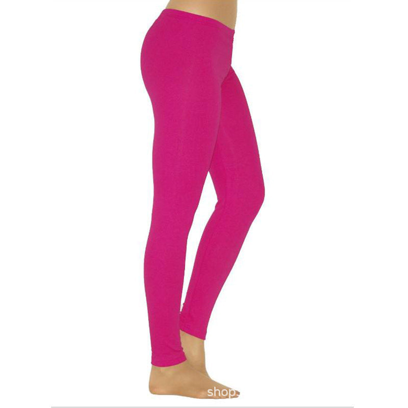 Europäische und amerikanische neue Ebay Amazon Wish Damen-Leggings in Volltonfarbe, Stretch-Leggings mit neun Punkten