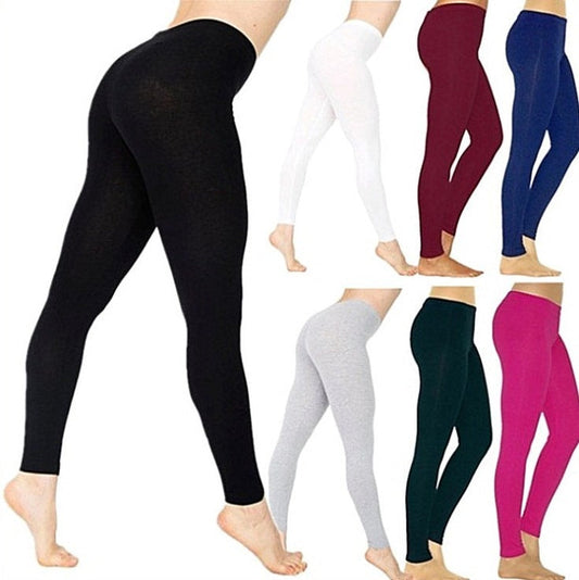 Europäische und amerikanische neue Ebay Amazon Wish Damen-Leggings in Volltonfarbe, Stretch-Leggings mit neun Punkten
