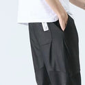 Freizeithose Herren Sommerhose Aus Eisseide Mit Gürtel Und Neun Punkten Atmungsaktive Sporthose Mit Stretch-Anteil Lockere Hose Für Studenten