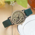 Mode Retro Hohl Musik Symbol Damen Uhr