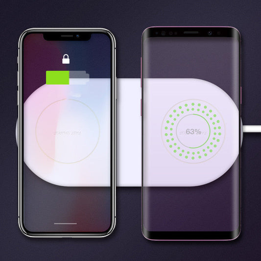 Drahtloses Dual-Charge-Ladegerät für Mobiltelefone Unterstützt das schnelle Laden von zwei drahtlosen Mobiltelefonen