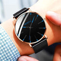 Business-Quarzuhr mit Edelstahl-Mesh-Band