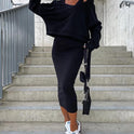 Vest Dress V-neck Hooded Hoodie Short Top Suit