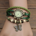 Armbanduhr mit Aufzug aus Rindsleder