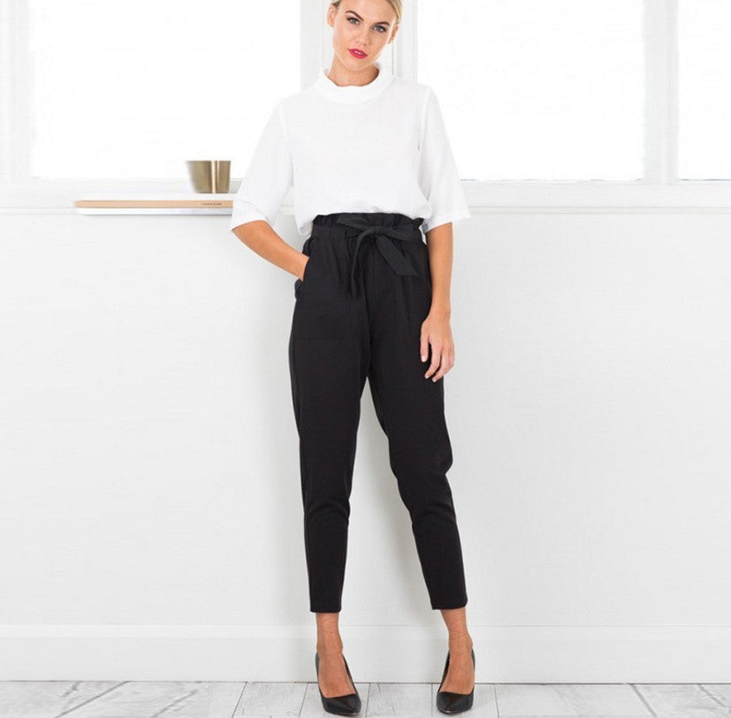 Europäische und amerikanische neue Mode wilde Taille beschnittene Hosen 