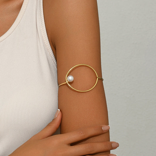Geometrisches, rundes Armband mit Nischeneinlage für Damen