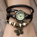 Armbanduhr mit Aufzug aus Rindsleder