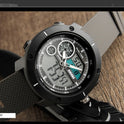 Wasserdichte Uhr mit Doppelanzeige, Outdoor-Sport, Student, Doppelzeitkalender, Chronograph, elektronische Uhr