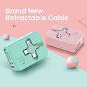 4-in-1-einziehbares USB-Kabel, kreatives Macaron-Typ-C-Mikrokabel für iPhone mit Telefonständer, Ladedatenkabel, Aufbewahrungsbox
