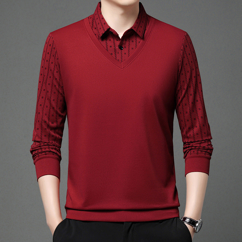 Zweiteiliger Strickpullover False für Herren