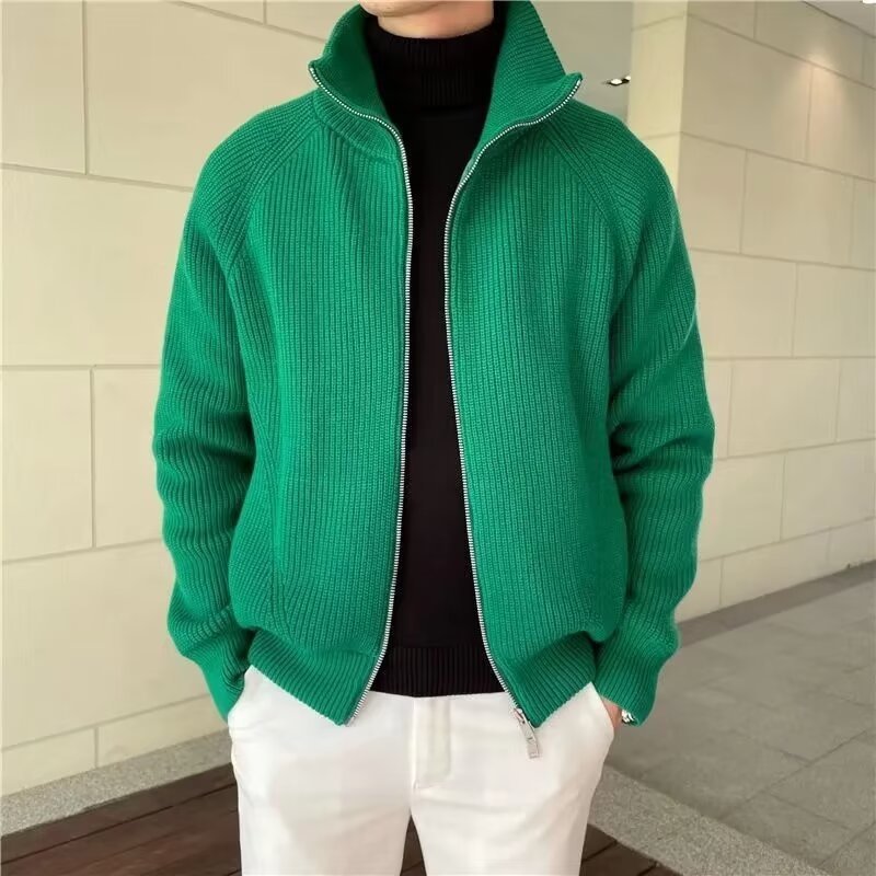 Herren Strickjacke aus Kaninchenfell-Modal