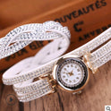 Modeuhr Damenmodeuhr, Diamant gedrehte PU-Gurtwickelmodeuhr