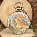 Taschenuhr mit Ölgemälde-Farbgöttin-Bild