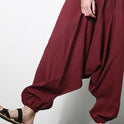 Lockere, lässige Baggy-Hose aus Baumwolle und Leinen für Herren