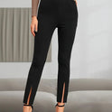 European And American High Waist Casual Sports Split High Slim Fit Comfortable Breathable Hip Lifting Yoga Leggings