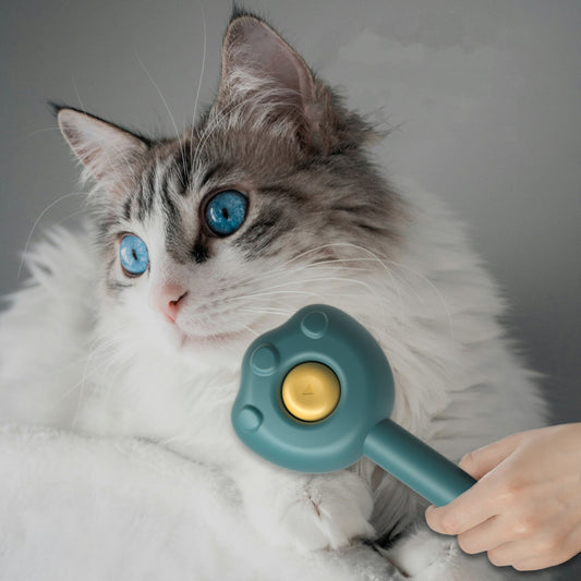Haustierpflegekamm, Katzenbürste, Haarentferner, selbstreinigender Nadelkamm, Reinigungsmittel für Kätzchen, süßer Griffkamm