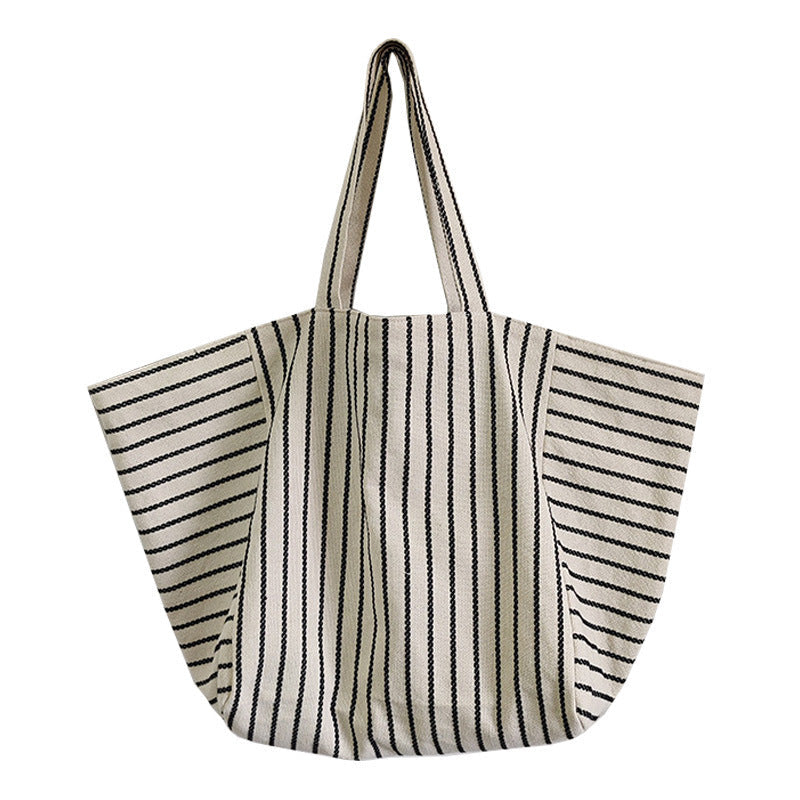Canvas Tasche für Frauen Ins Schulter große Kapazität Leerlauf Stil gestreifte Mode