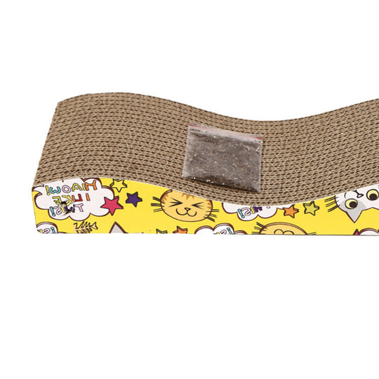 Wave type cat scratcher corrugated paper