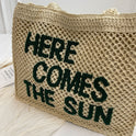 Schultertasche mit gewebtem Hohlmuster