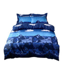 Vierteiliges Bettset Blue Night Sky Bettlaken Bettbezug Einzelbett Doppelbett