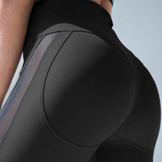 Patchwork Mesh Hose, Schlanke Yoga Sporthose
