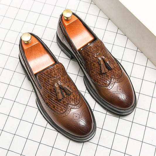 Youth Slip-on Leather Shoes Casual Board Shoes
