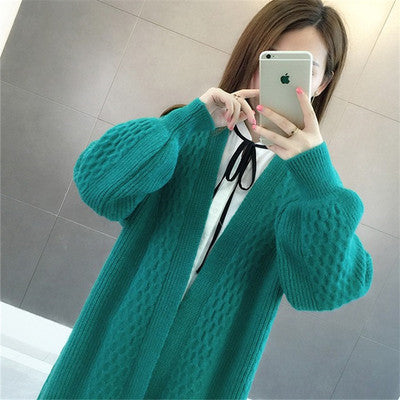 Damen Strick Cardigan Pullover Lockerer Mantel