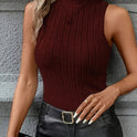 Sleeveless Slim Fit Slimming Knitted Vest Top