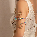Kies Armkette Armband Perlen Spirale gelegt Armband